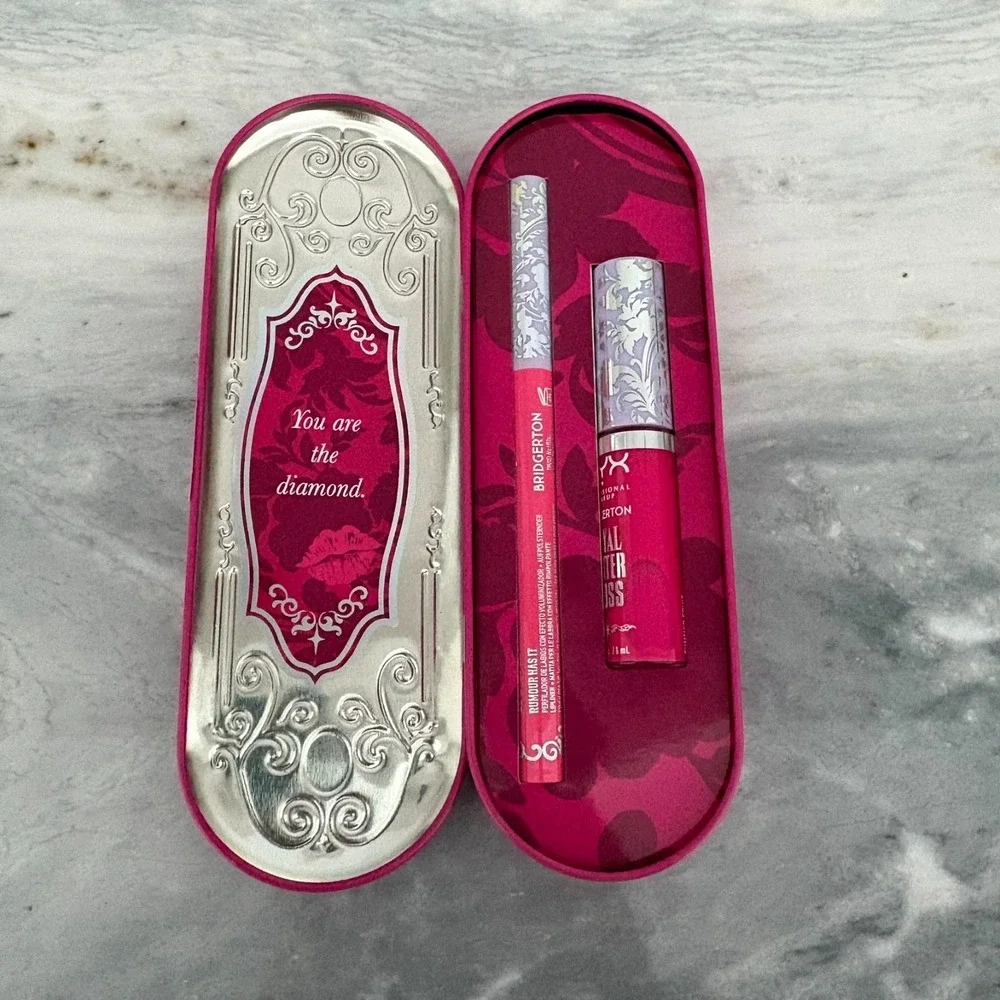 NEW NYX‎ Bridgerton Royal Treasures 2pc Lip Kit 03 Summer Fruit & Rumour Has It